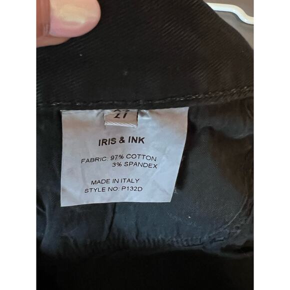 Iris & Ink Black Cropped Skinny Jeans, Size 27 - Picture 3 of 4
